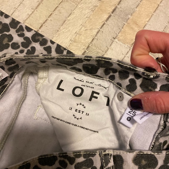 Loft Leopard Print Modern Skinny Jeans - Picture 8 of 11